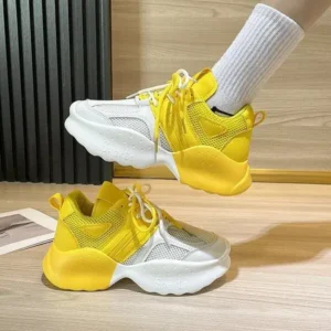 Juneris Women Fashion Gradient Mesh Breathable Sneakers