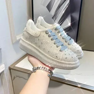 Juneris Casual Rhinestone Platform Sneakers