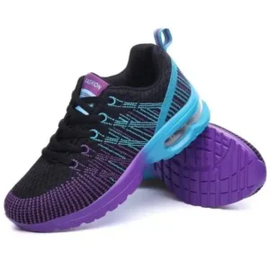 Juneris Women Fashion Casual Lace Up Design Mesh Breathable Air Cushion Shock Absorbing Sneakers