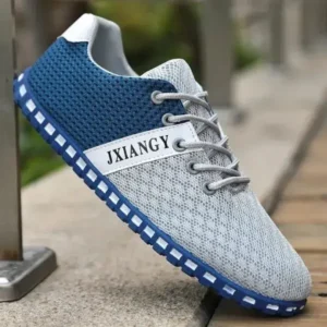 Juneris Men Casual Color Matching Breathable Mesh Flat Shoes