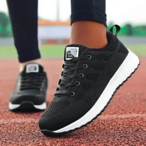 Juneris Women Casual Lace-Up Design Mesh Breathable Sneakers