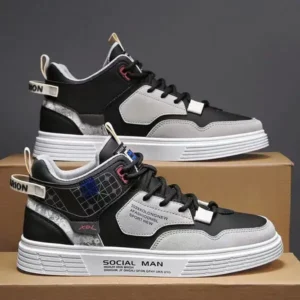 Juneris Men'S Fashion High Top Color Block Sneakers