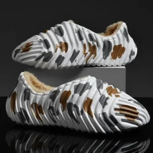 Juneris Men'S Fashion Camouflage Coconut Shape Fleece Warm Plush Shoes