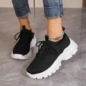 Juneris Women Fashionable Thick-Soles Breathable Sneakers