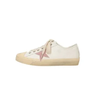 Juneris Women Fashion Casual Lace-Up Pink Star Sneakers