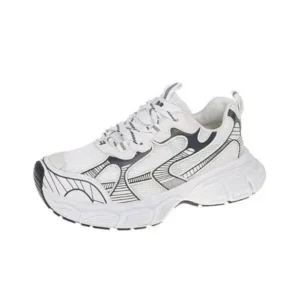 Juneris Women Fashion Distinctive Color Changing Lace-Up Comfortable Breathable Thick-Soled Sneakers