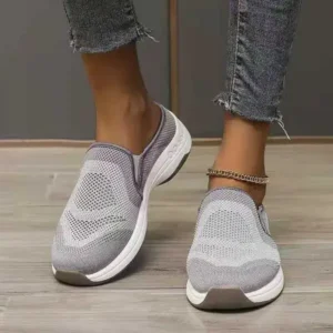 Juneris Women Fashion Fly Knit Casual Colorblock Flat Sneakers