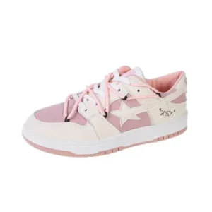 Juneris Women Fashion Low Top Flat Retro Sneakers